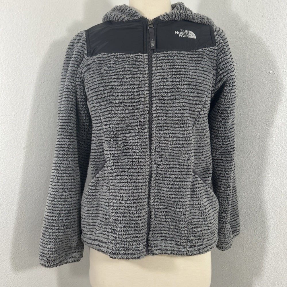 The North Face Sweater Youth Girls L Gray Oso Hoodie Fleece Soft Plush Jacket